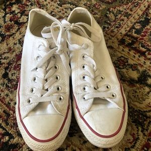 CONVERSE white low tops, gently worn